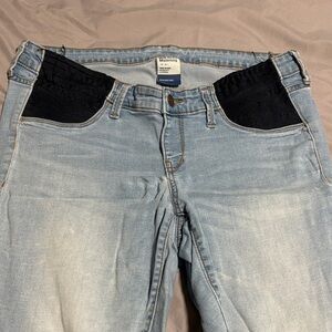 Old Navy Light Blue Boot Cut Jeans with Black Stretch Panels